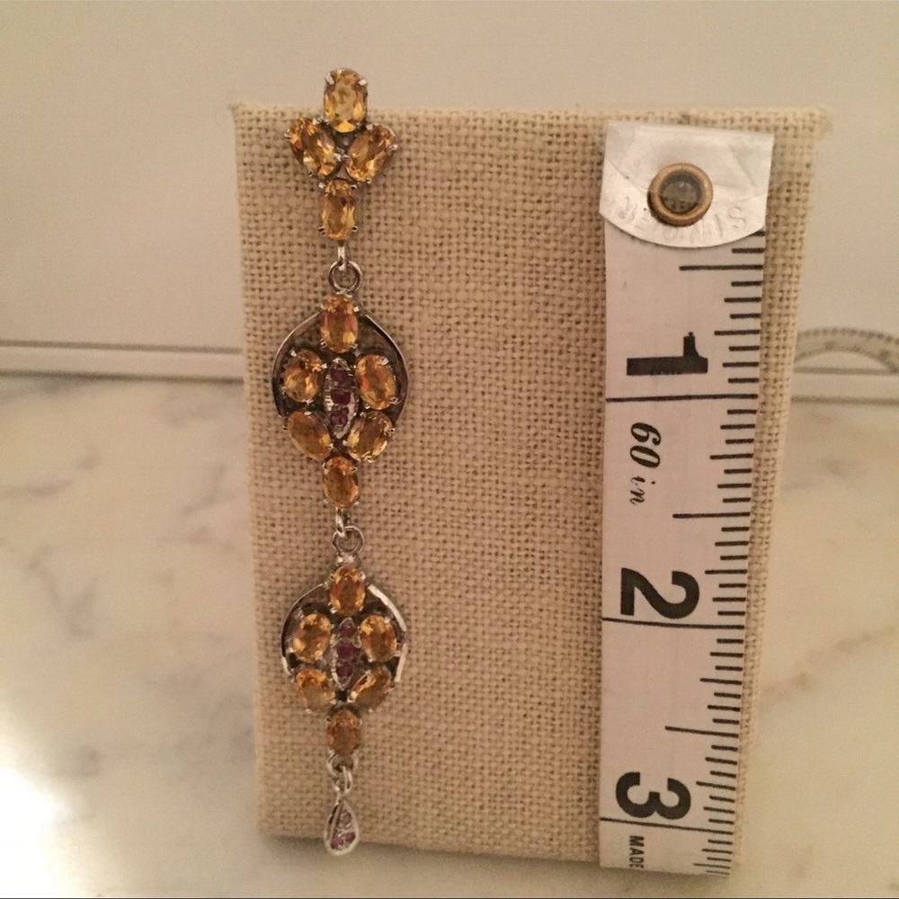 Citrine & Ruby Chandeliers in Sterling Sil… - Picture 8 of 10